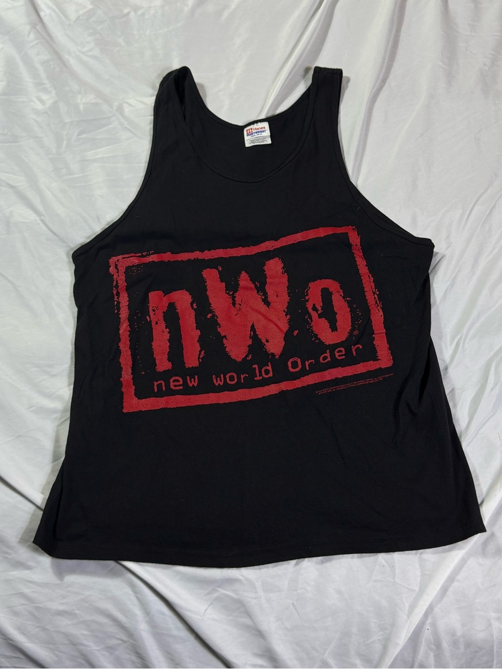 Vintage nWo New World Order Black Tank with Red Logo WCW WWF WWE Large